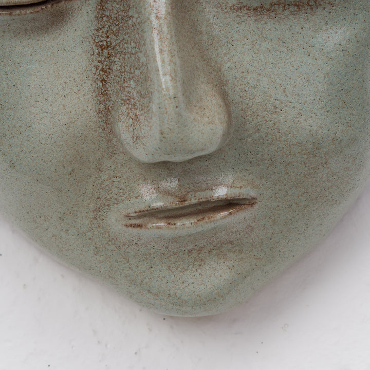 Beautiful glazed clay mask