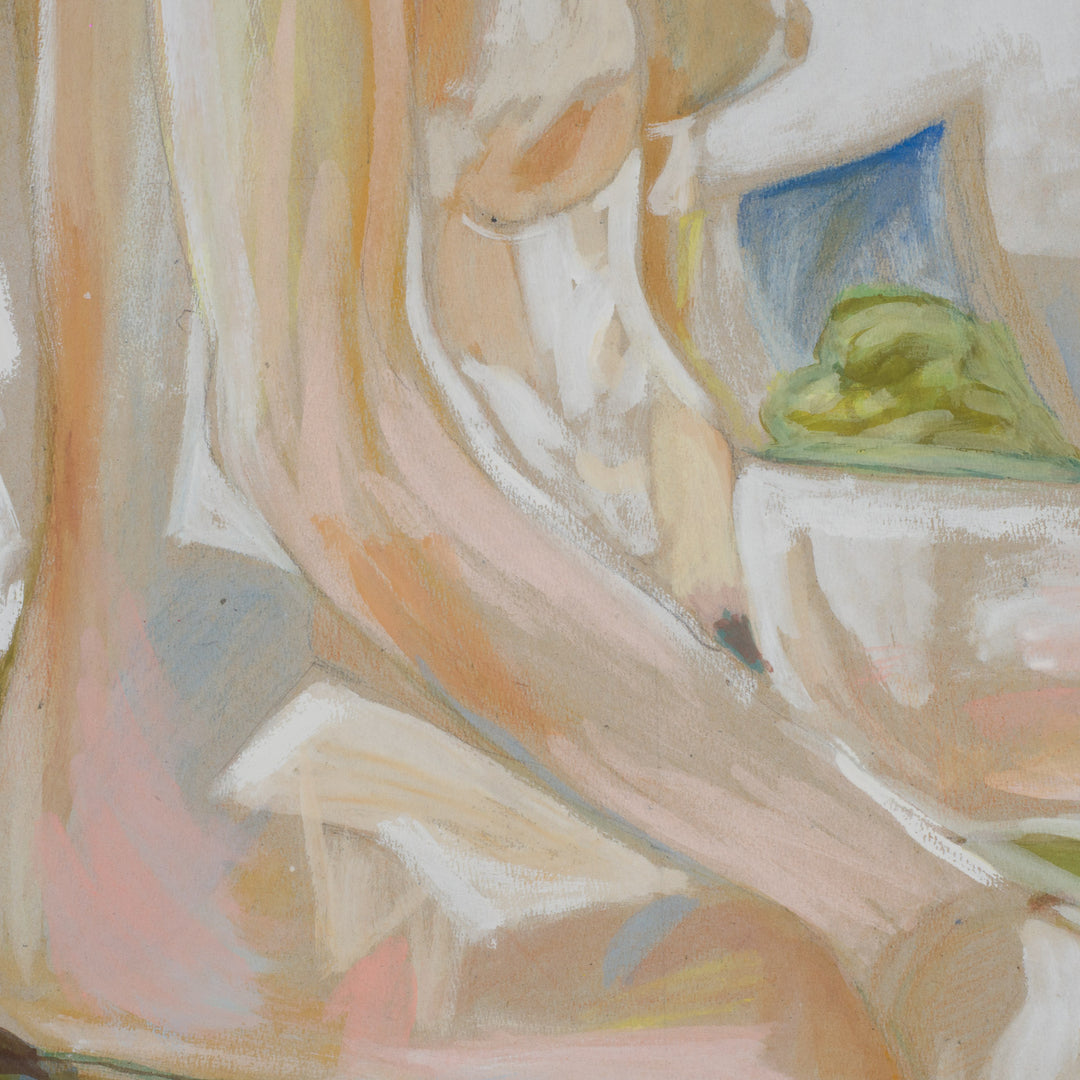 Seated Woman in Pastel Shades – S. Matthijs (1990s)