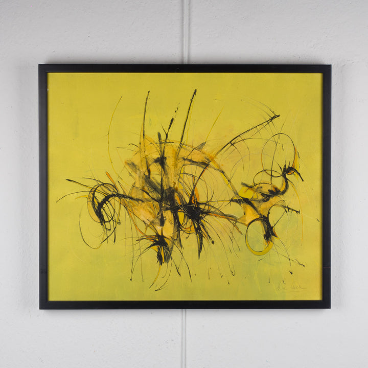 Abstract schilderij in geel – H. De Craene
