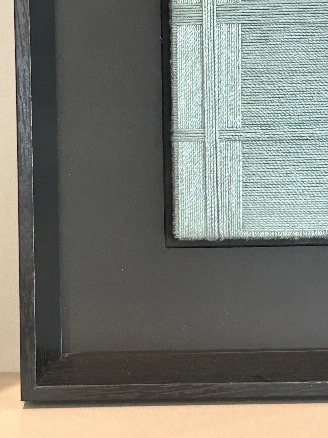 Atelier S – Geometrisch textielreliëf in mintgroen  – 38 x 38 x 4 cm