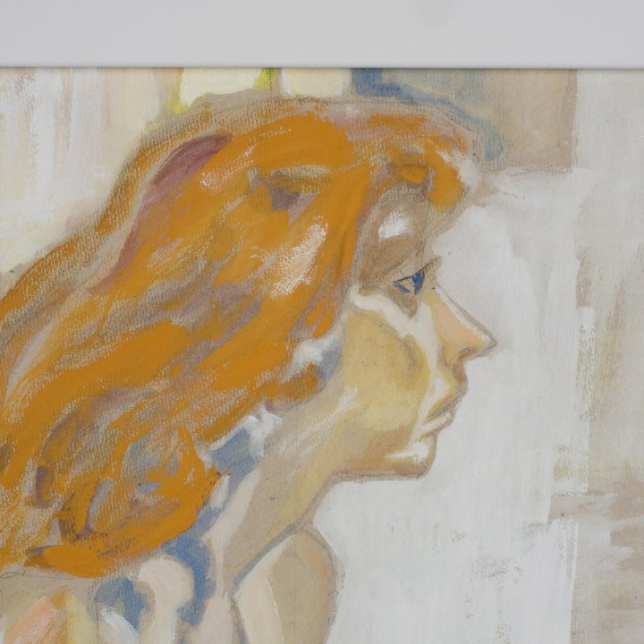 Seated Woman in Pastel Shades – S. Matthijs (1990s)