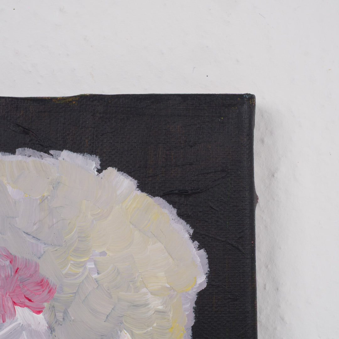 Schilderij 'Witte Bloei in de Stilte' – JP Terryn (18,5 x 24 cm)