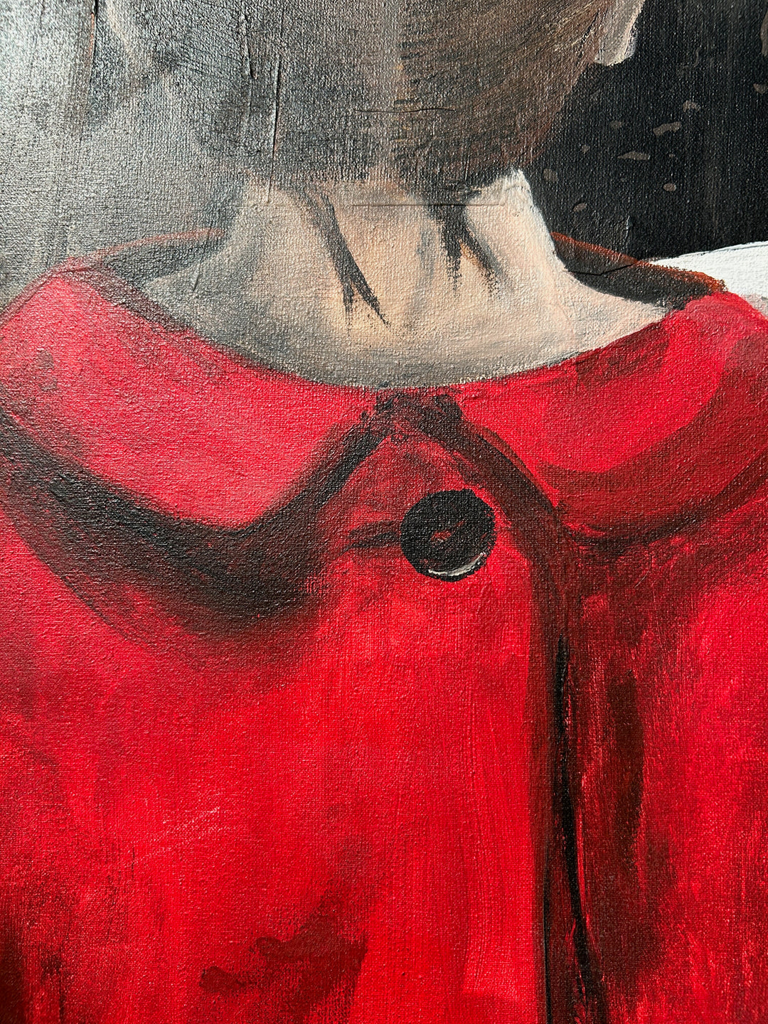 Atelier S – La Fille au Manteau Rouge | Meisje tussen de Schapen – Schilderij 60 x 80 x 4 cm