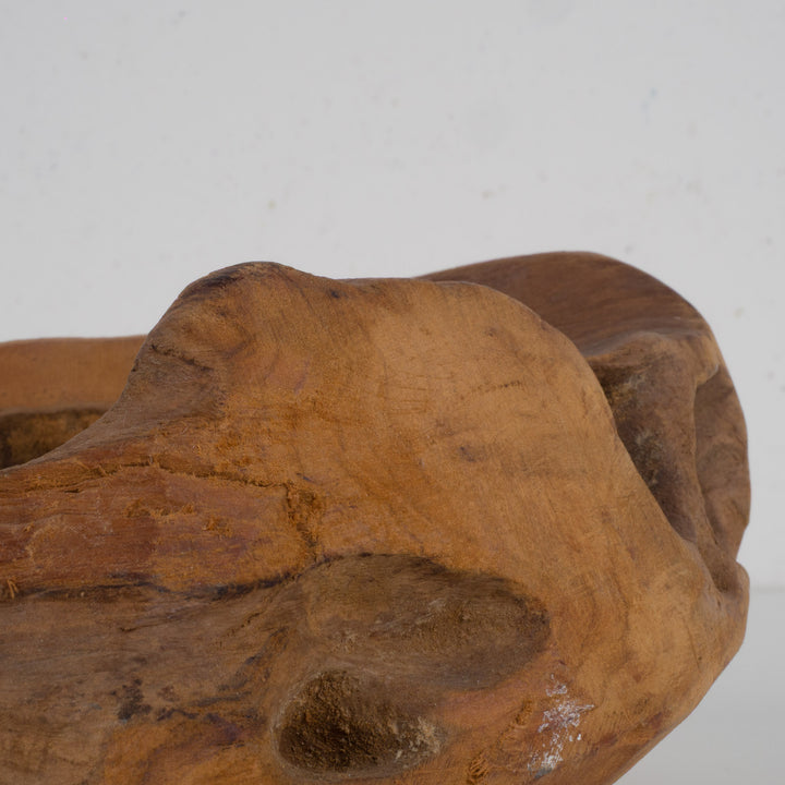 Authentieke teakhouten schaal – Organische naturelle vorm