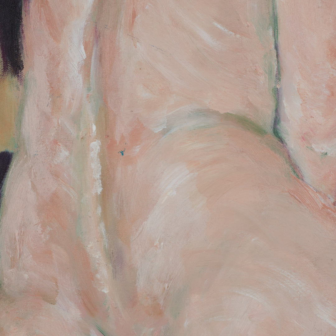 Beautiful painting of a nude woman – soft green and pink tones