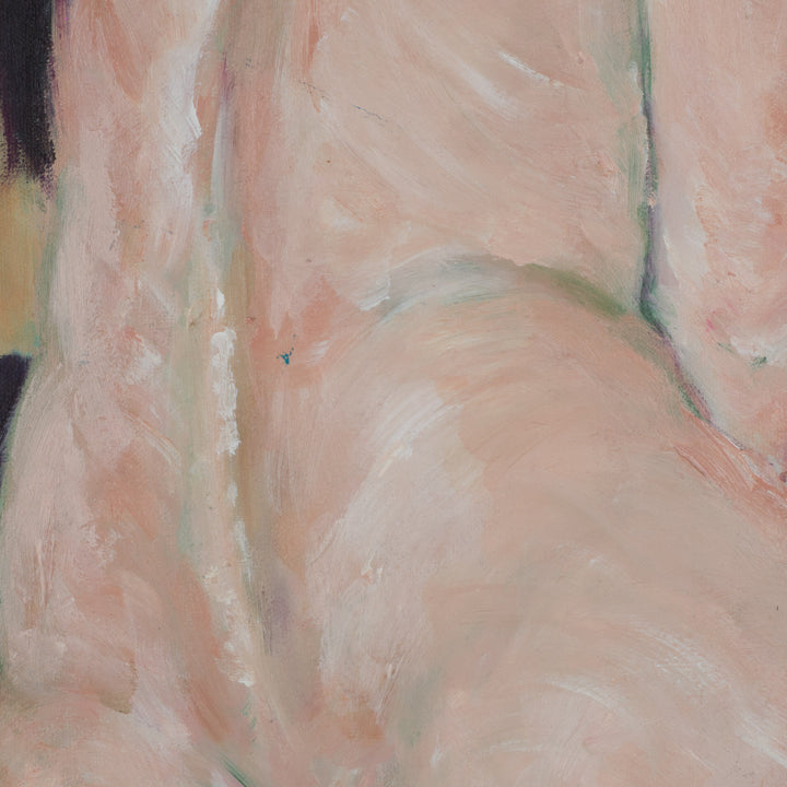 Beautiful painting of a nude woman – soft green and pink tones