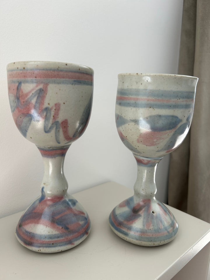 Set van 2 Vintage Beaufort Pottery Bekers Australië – 9x9x19,5cm