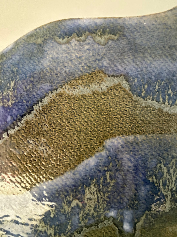 Blauwe Horizon – handgemaakte keramische vaas met een ziel - 30 x 4 x 21 cm