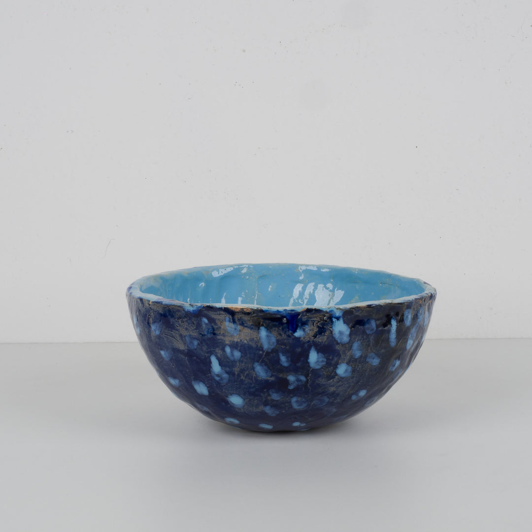Diepblauwe Handgemaakte Keramische Schaal – Jan Deceuninck | Uniek Atelierstuk