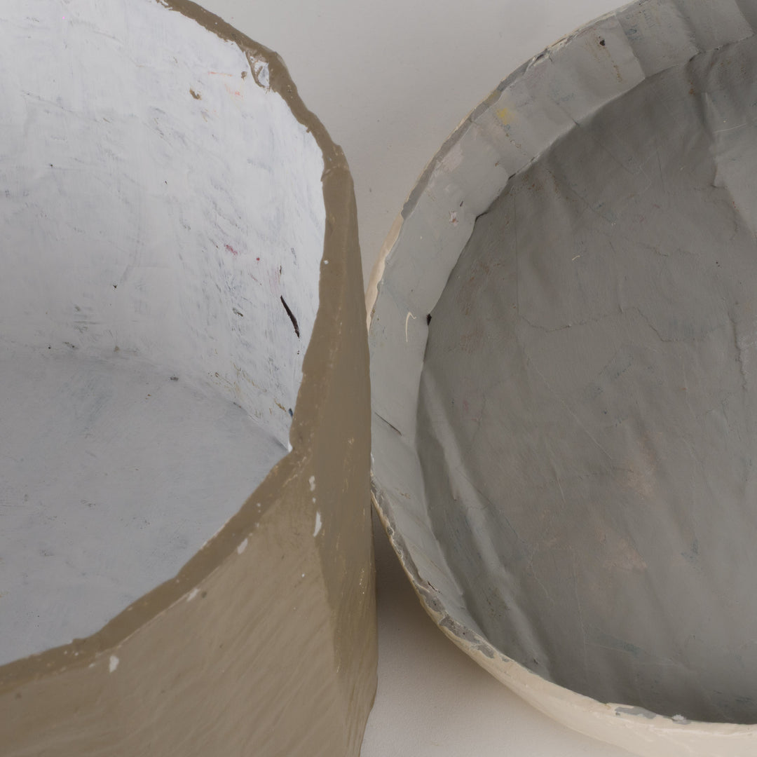 Handgemaakt dekselpotje in papier-maché met hart – Beige & Greige – Sociale creatie