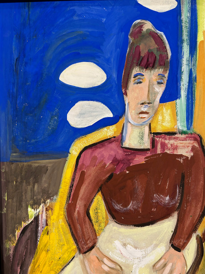 Expressief schilderij ‘Familie in Harmonie’ – S. Matthijs (1998) / 52x42x2cm