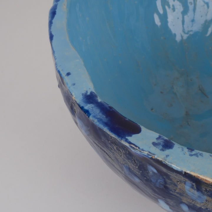 Diepblauwe Handgemaakte Keramische Schaal – Jan Deceuninck | Uniek Atelierstuk