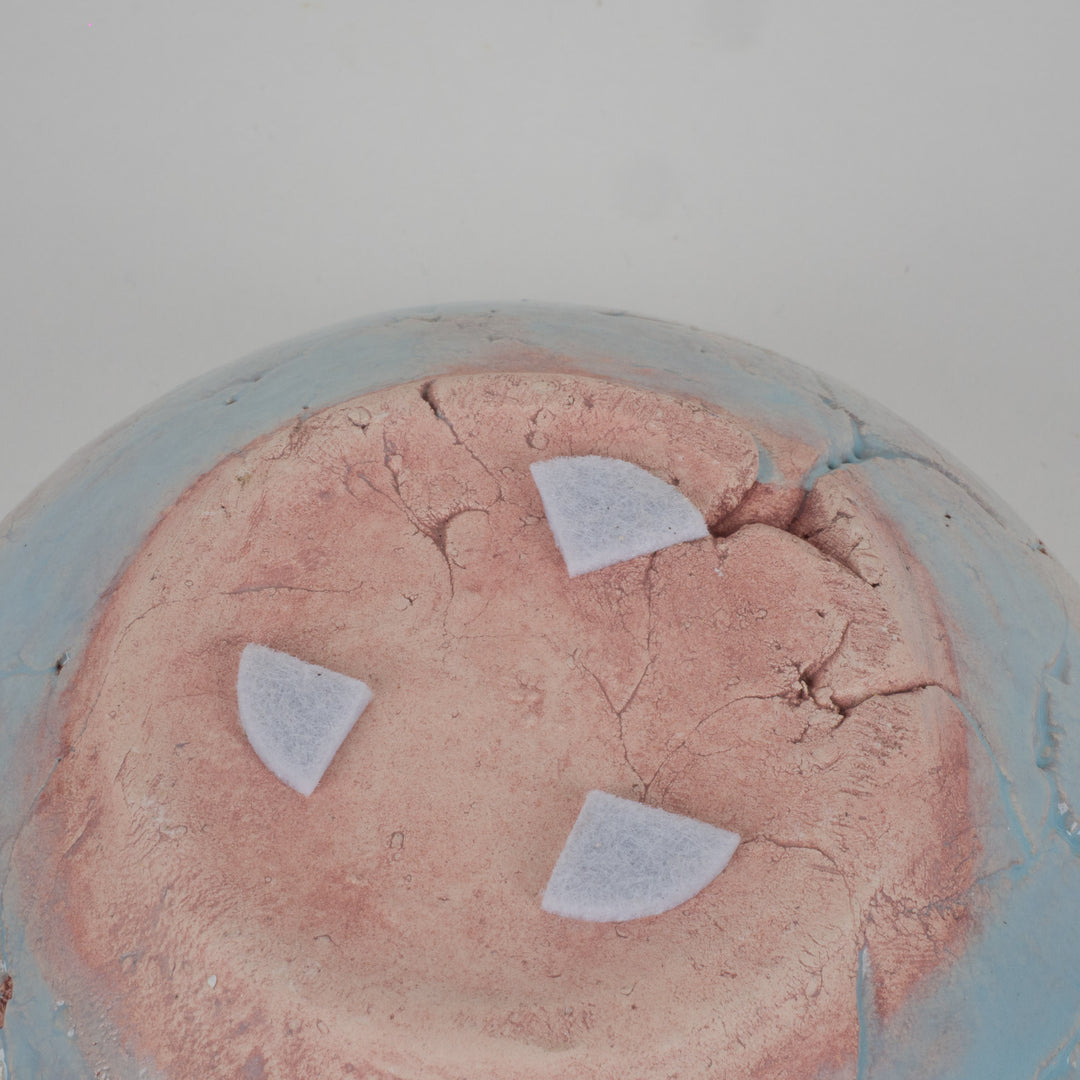 Handgemaakt keramisch potje blauw – uniek decoratief schaaltje in keramiek /13,3 x 13 x 6,5 cm