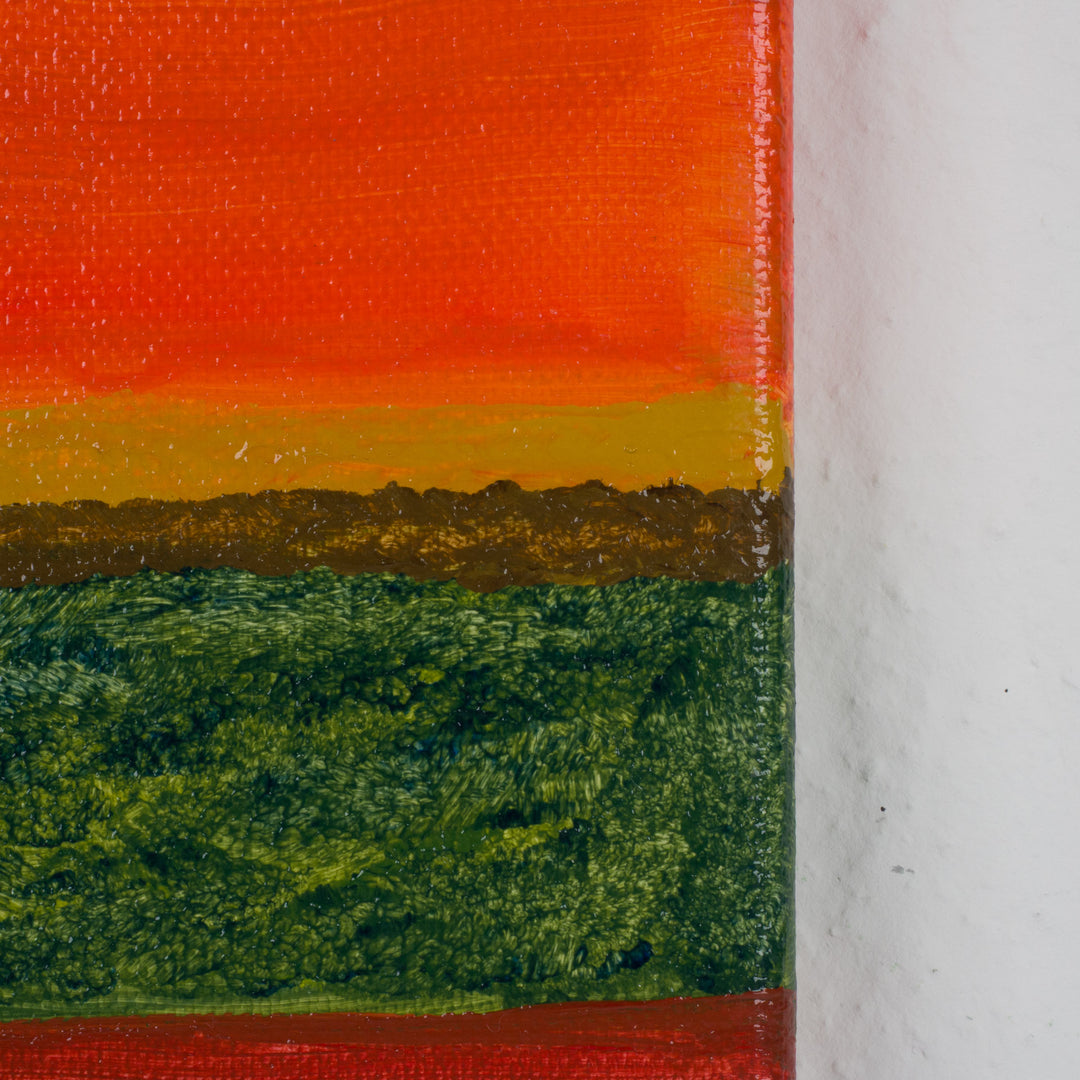 JP Terryn – Schilderij abstracte compositie in kleurbanen (18 x 24 x 1,5 cm)