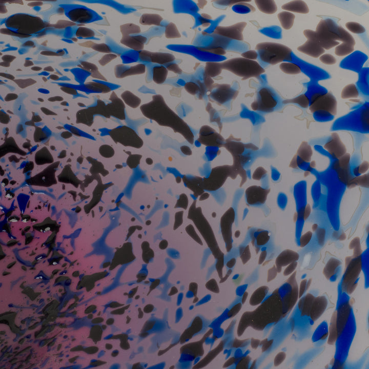 Mouth-blown Artistic Glass Bowl in Purple and Blue Shades (33.5×24×5 cm)