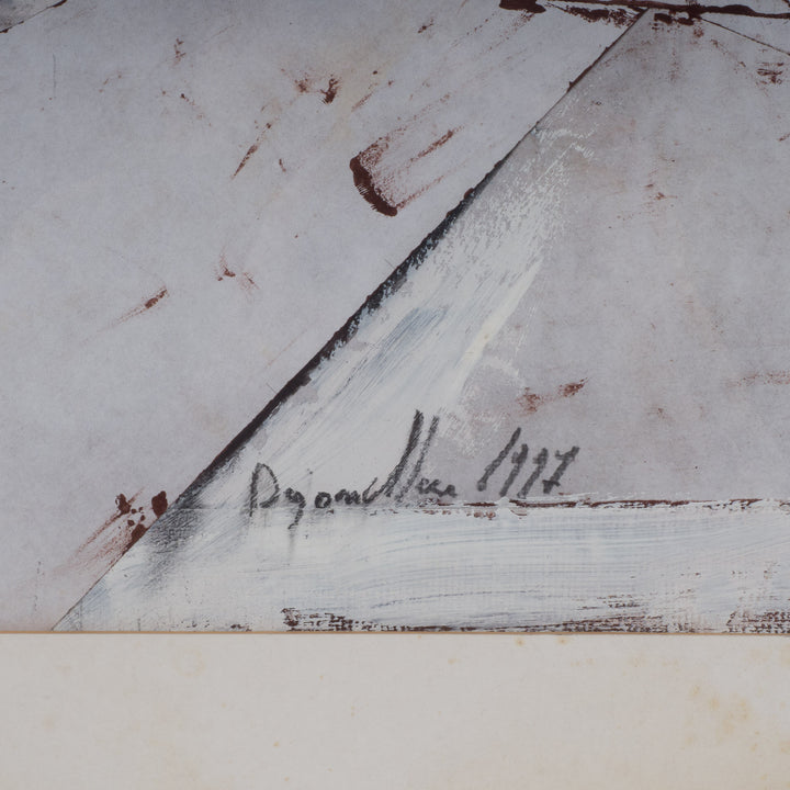 Modern abstract schilderij met personnages – Dejonckheere, 1997 – 65x65x1,5 cm