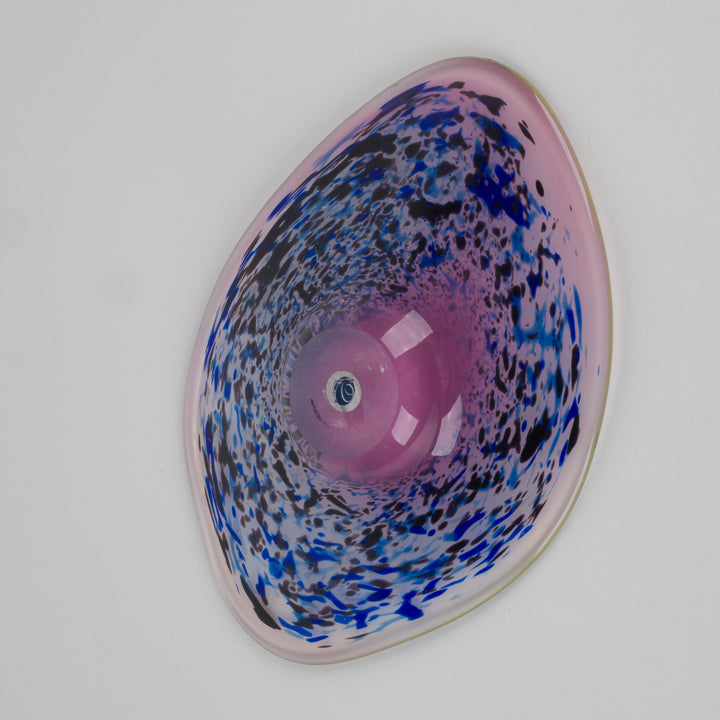 Mouth-blown Artistic Glass Bowl in Purple and Blue Shades (33.5×24×5 cm)