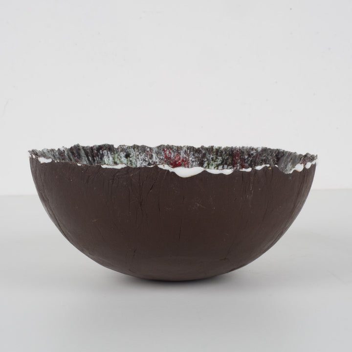 Vintage keramisch schaaltje – Fat Lava stijl – 16,5 x 16,5 x 8 cm