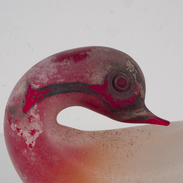 Murano vogel in bordeaux mat glas – Cenedese Murano