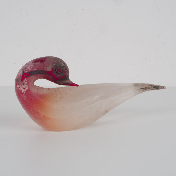 Murano vogel in bordeaux mat glas – Cenedese Murano