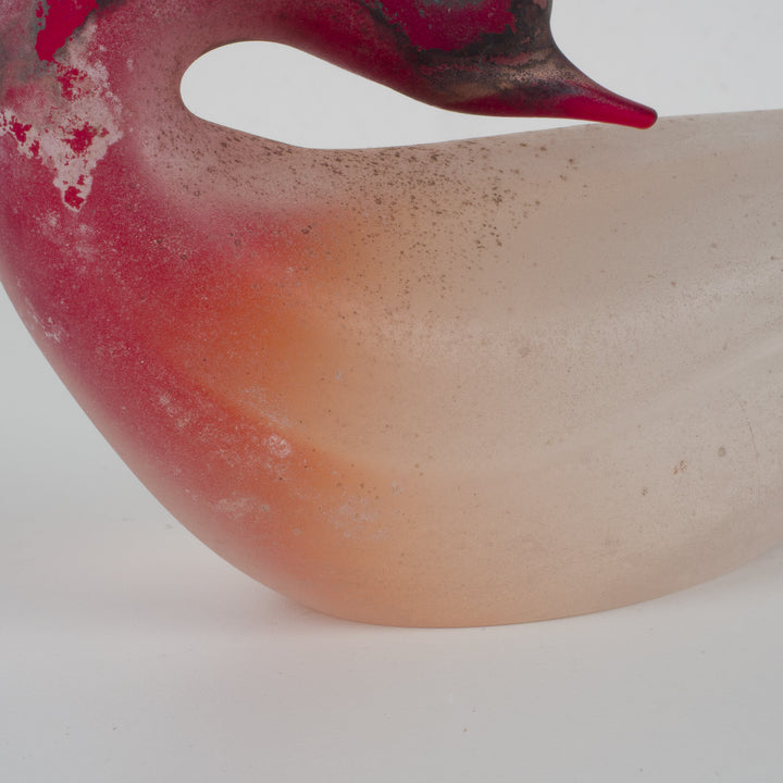 Murano vogel in bordeaux mat glas – Cenedese Murano