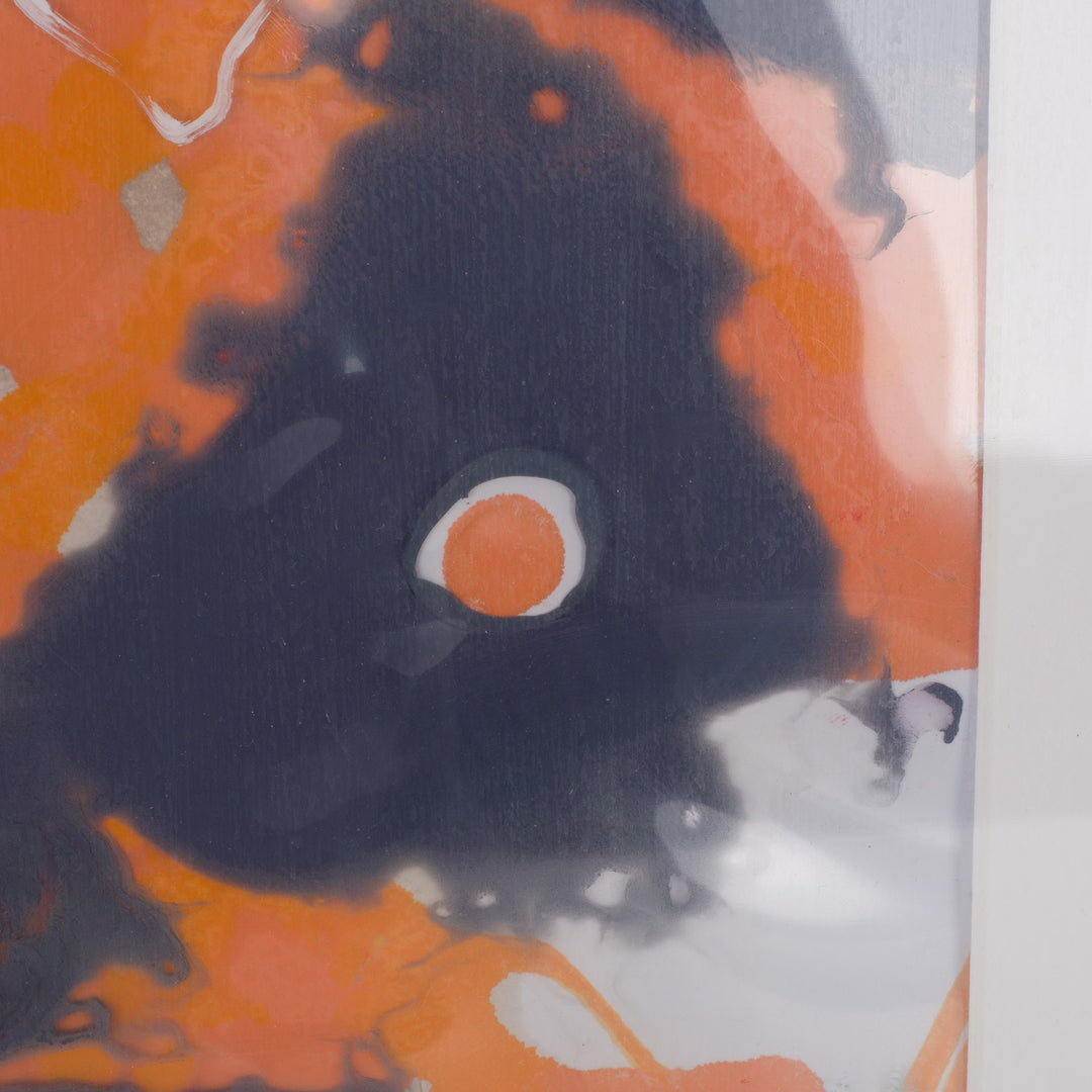 Gelaagde Compositie in Oranje & Indigo – Hilde Deceuninck (2016)