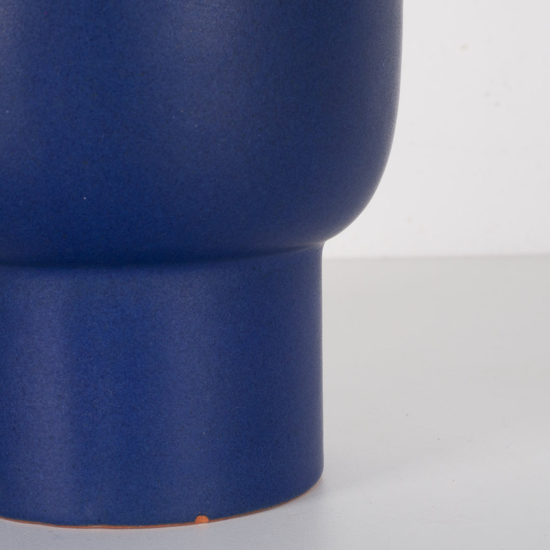 Beautiful spherical vintage vase in blue from W-Germany