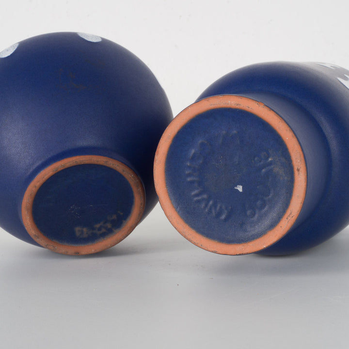 Beautiful spherical vintage vase in blue from W-Germany