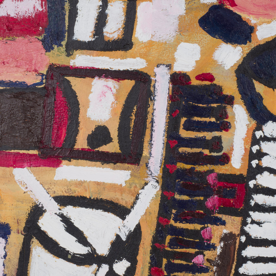 Abstract figuratief schilderij – sociaal atelier – 60 x 50 x 2 cm