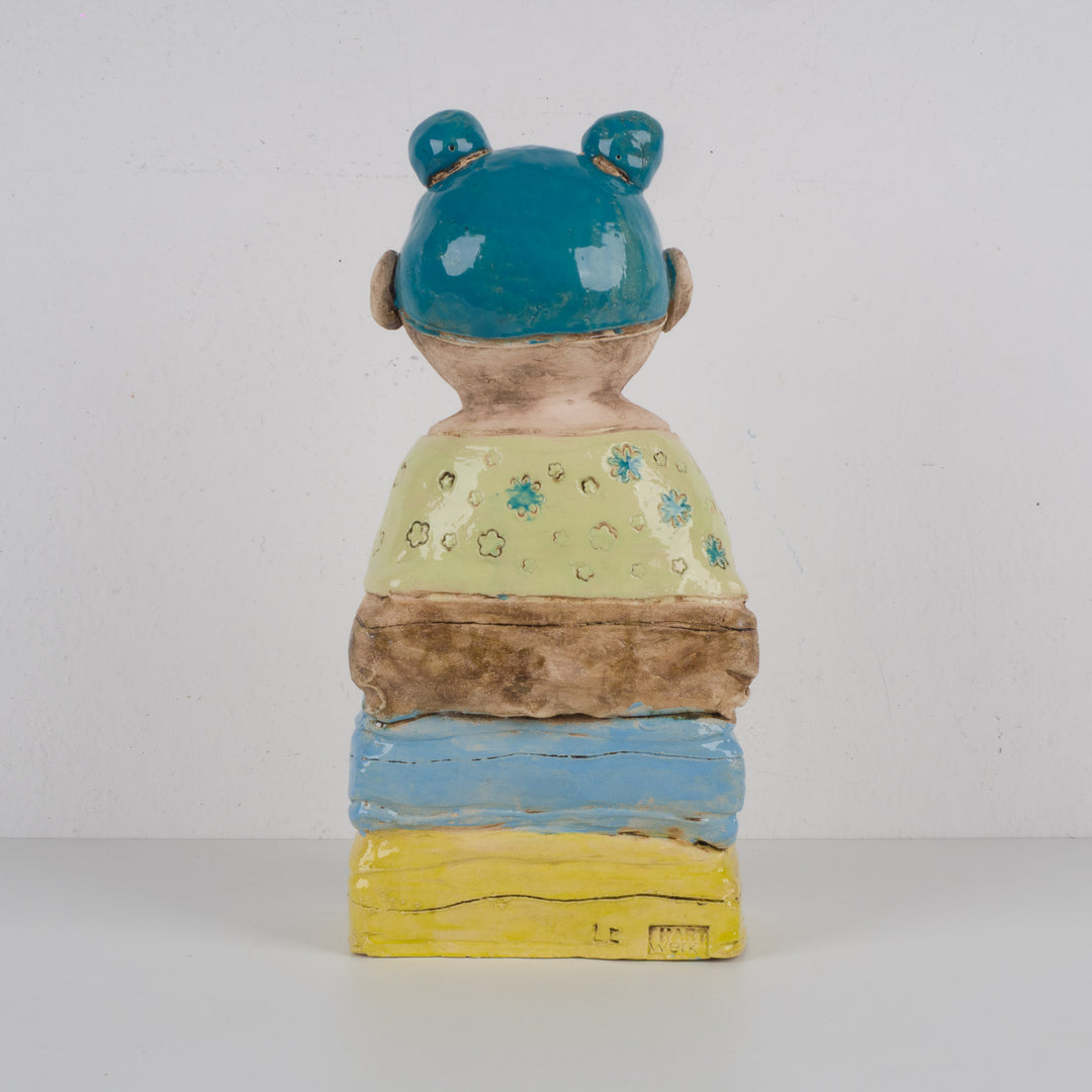 Colorful handmade ceramic statue – The Traveler