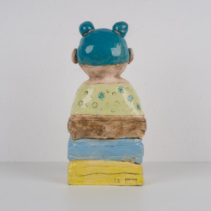 Colorful handmade ceramic statue – The Traveler