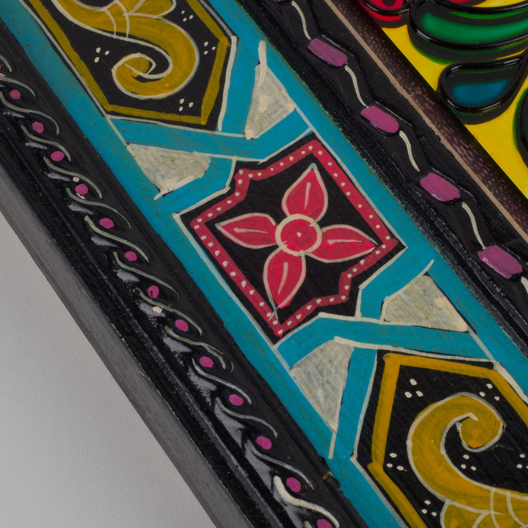 Colorful square Arabic mirror – painted and decorated
