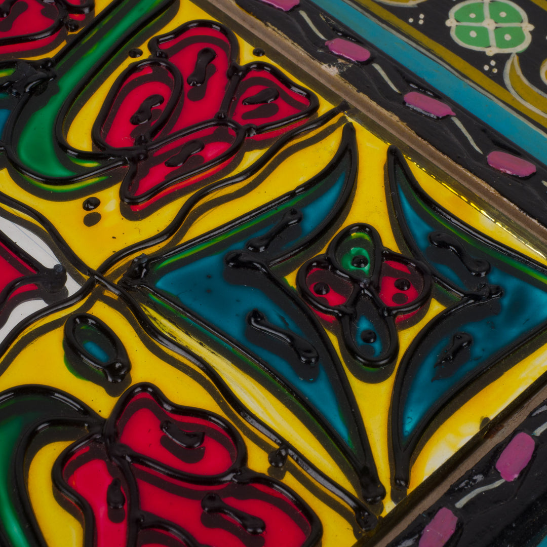 Colorful square Arabic mirror – painted and decorated