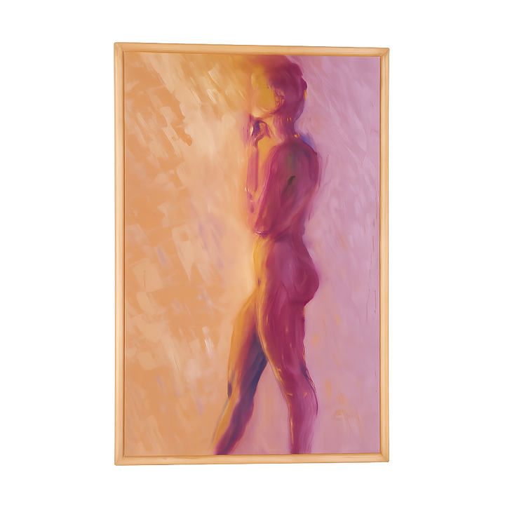 Figuratief schilderij naakt op paneel – Brita