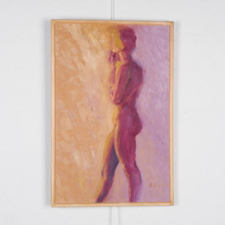 Figuratief schilderij naakt op paneel – Brita