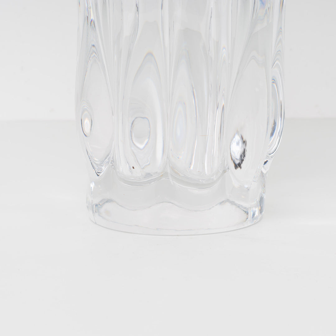 Large crystal vase in petal shape