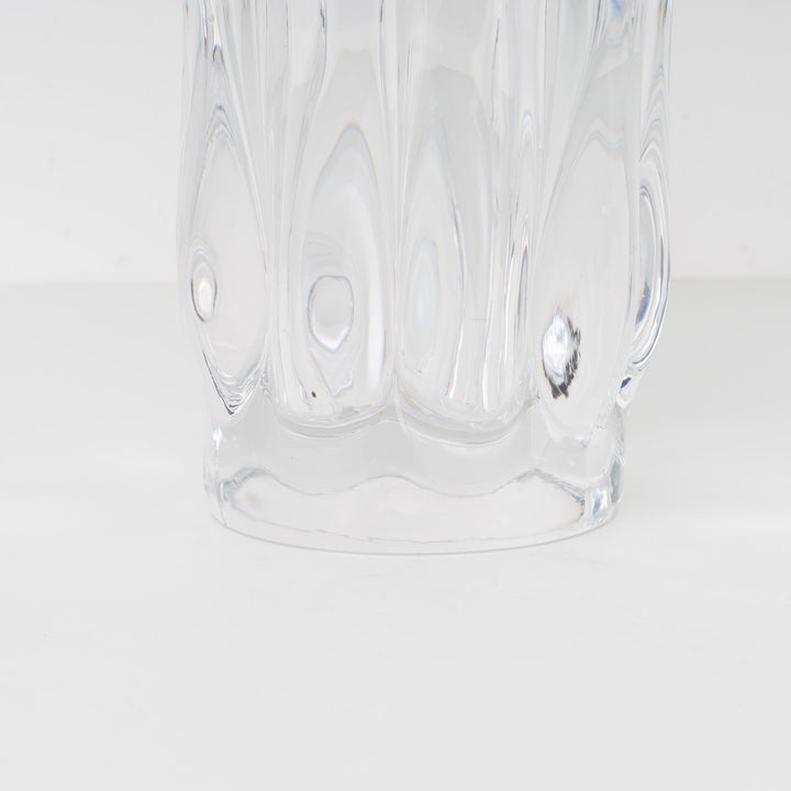 Large crystal vase in petal shape