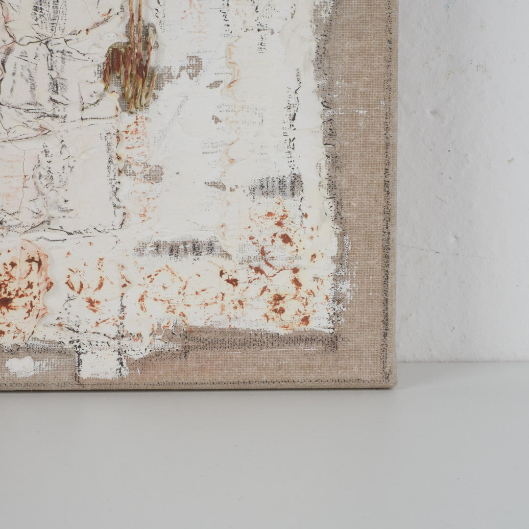 Painting structures in beige &amp; terracotta – Linda Hosten (Oostende)