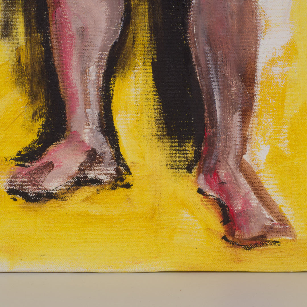 Schilderij “Staand Naakt in Geel” / 38 x 80,5cm