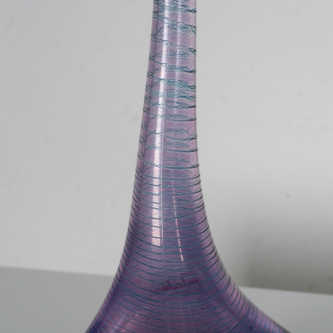 Heiner Düsterhaus – Gesigneerde Studioglas Vaas (12 x 12 x 31,5 cm)