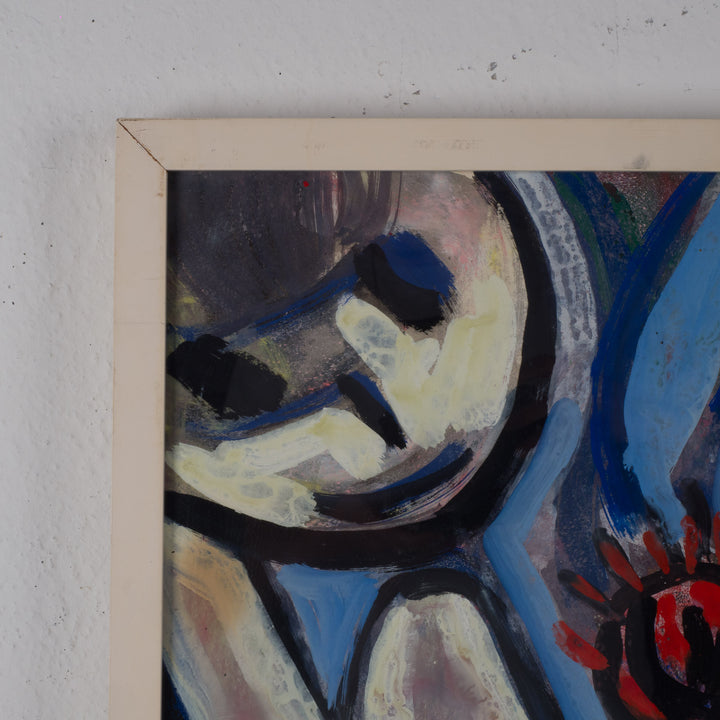 Kleurrijke abstracte gouache op papier – André Bulthé