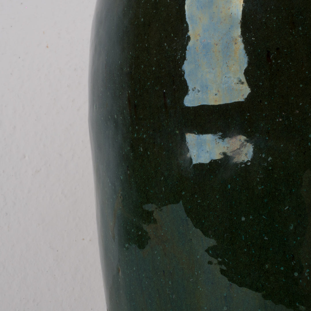 Large glazed green terracotta pot – 29 × 29 × 34 cm