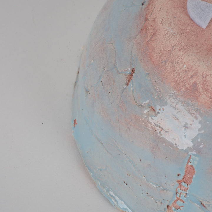 Handgemaakt keramisch potje blauw – uniek decoratief schaaltje in keramiek /13,3 x 13 x 6,5 cm