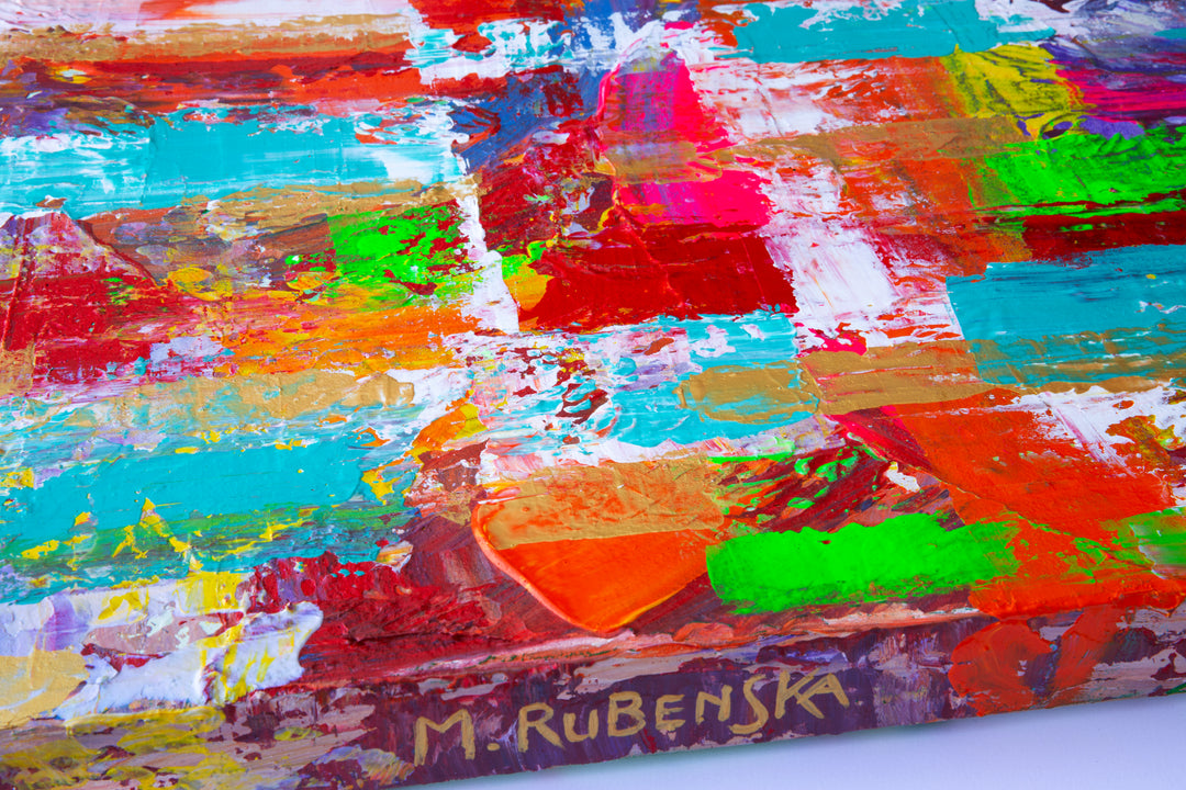 Hedendaags kleurrijk schilderij 'Color Traffic' door Marc Rubenska