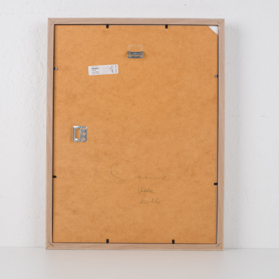 Hedendaags rood gelaagd schilderij op Mica – Hilde Deceuninck