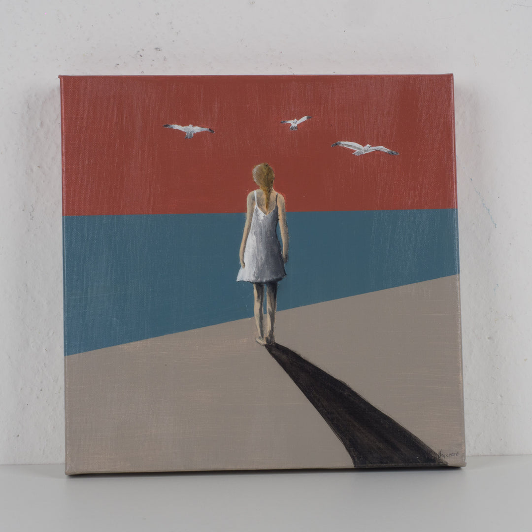 Hedendaags schilderij 'Quand la marée monte' – door Atelier S./ 29 x 29 x 3,5 cm