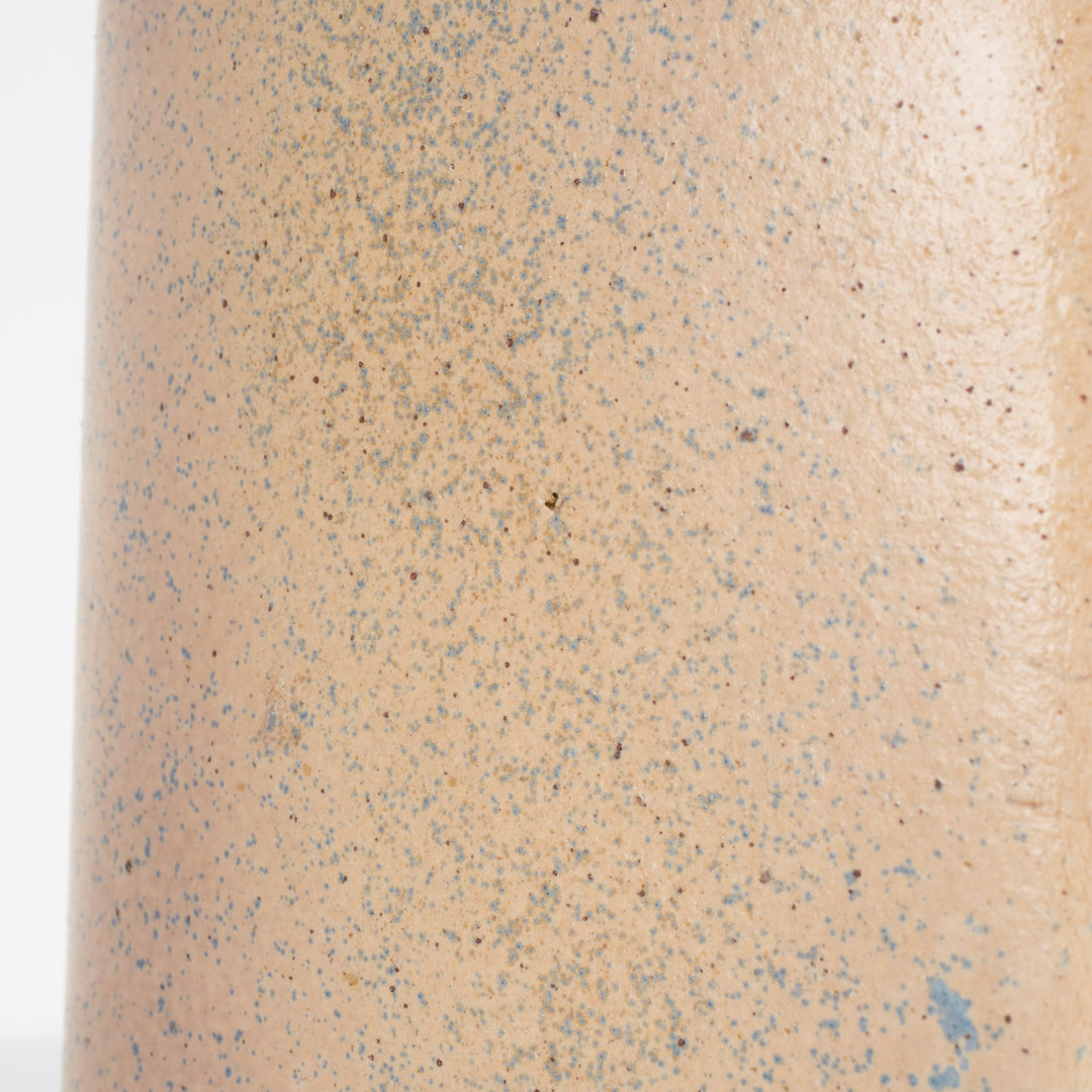 Handmade narrow ceramic vase – light blue and beige, hanging