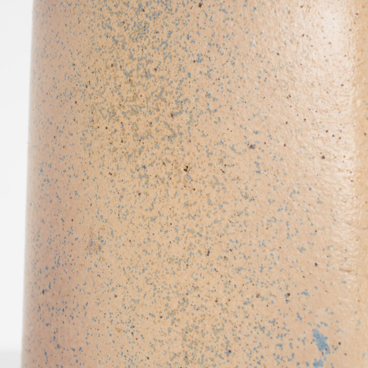 Handmade narrow ceramic vase – light blue and beige, hanging