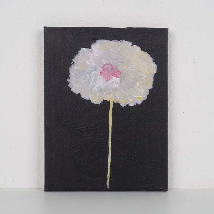 Schilderij 'Witte Bloei in de Stilte' – JP Terryn (18,5 x 24 cm)