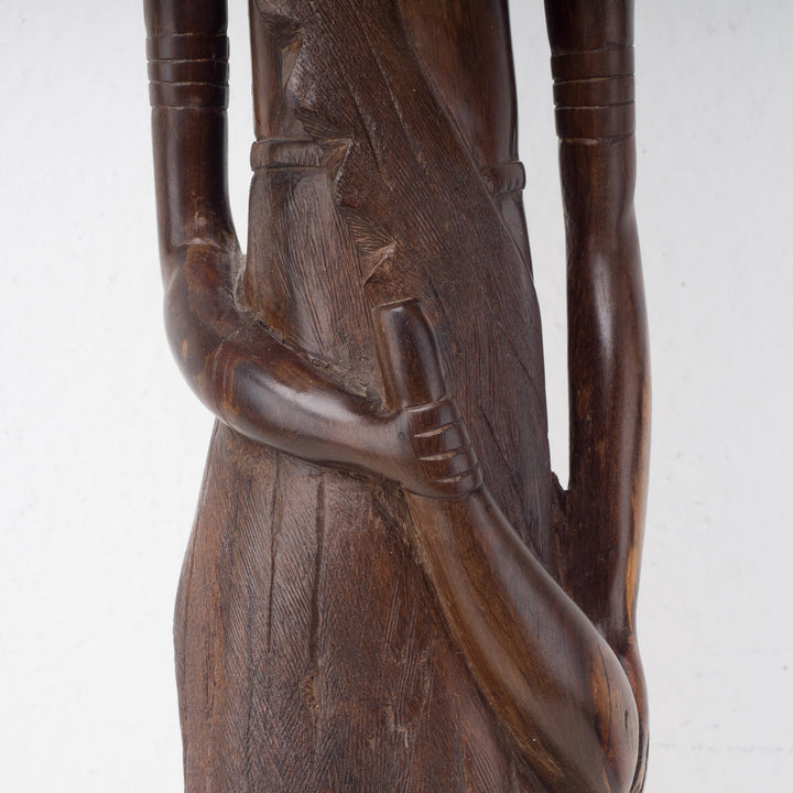 Large ebony statue of a Masai woman from Kenya